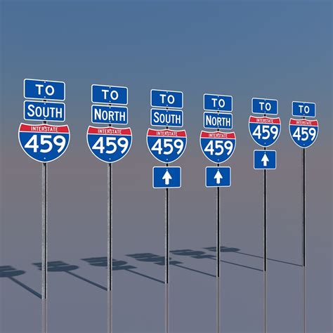 Interstate 459 Signs 3d Model