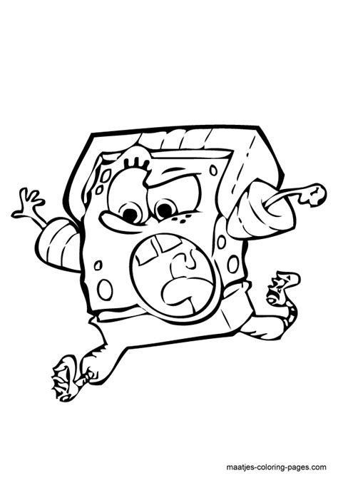 Spongebob near the pineapple house. SpongeBob SquarePants coloring page