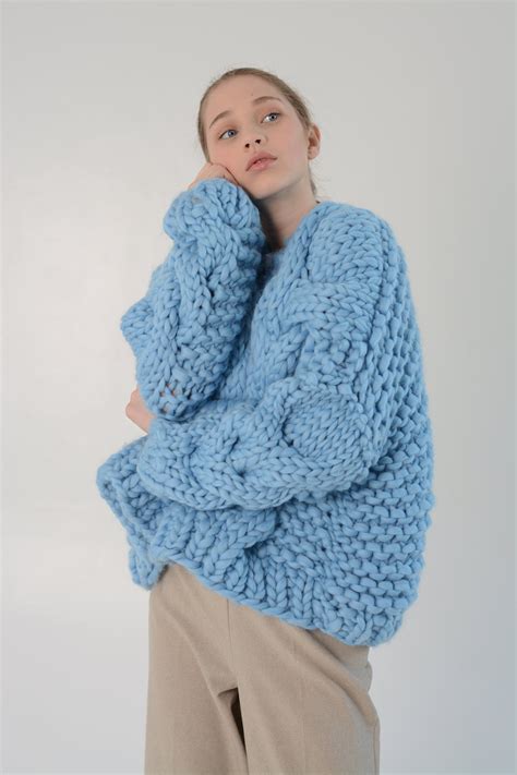 Oversized Chunky Knit Cardigan Winter Sweater Wool Knit Etsy Chunky
