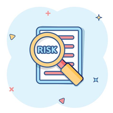 Risk Management Icon In Comic Style Document Cartoon Vector