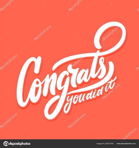 Congrats You Did It Congratulations Banner Stock Vector By