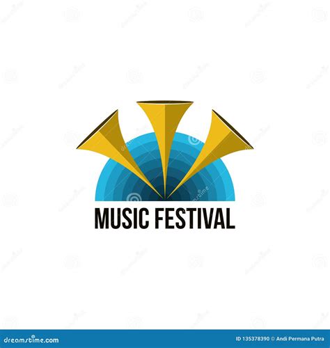 Music Festival Logo Vector Design Stock Vector Illustration Of