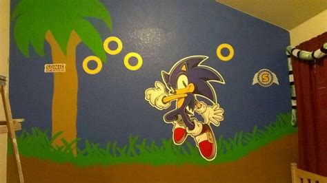 Sonic The Hedgehog Room For My Son Austin Hedgehog Room 3d Wall