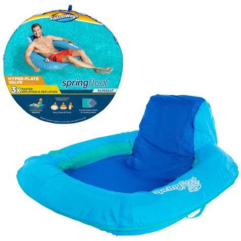 Swimways Spring Float Sunseat Inflatable Pool Lounge Chair With
