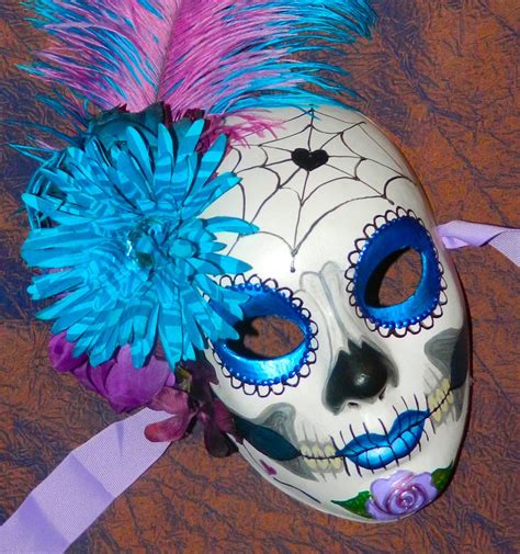 Day Of The Dead Mask Mexican Lady Of The Flowers Sugar Skull Made Upon