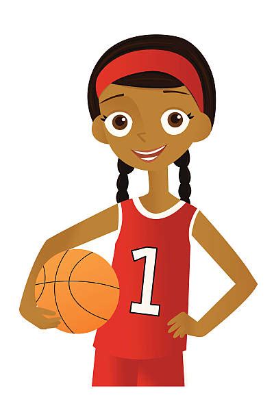Girls Basketball Illustrations Royalty Free Vector