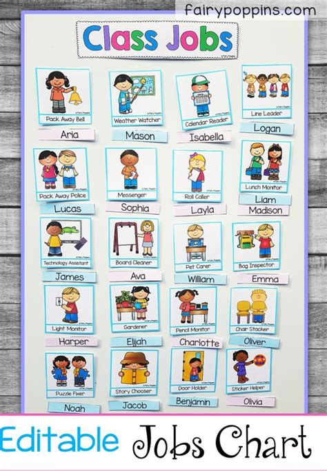 Free Classroom Job Chart Printable