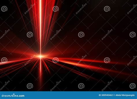 Intense Minimalism Abstract Red Light With Black Background Contrast