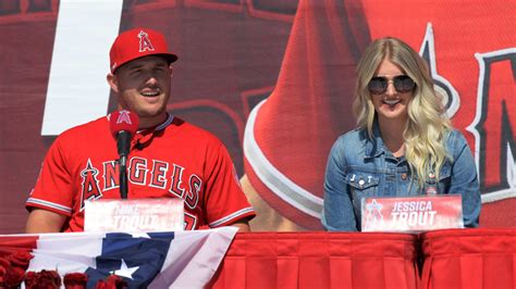 Via yahoo news· 7 months ago. Angels OF Mike Trout, Wife, Jessica expecting first child ...
