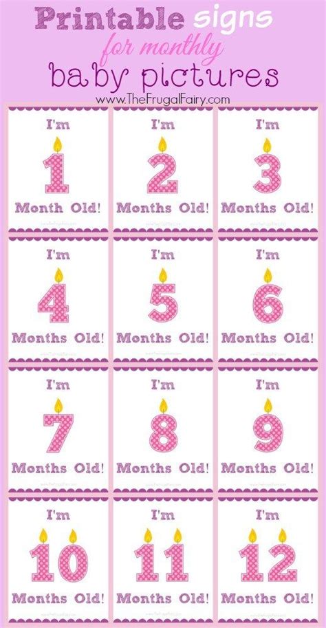 Printable Month Signs For Baby Pictures The Frugal Fairy Baby
