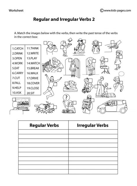 Regular And Irregular Verbs Worksheets