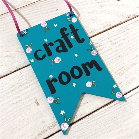 Craft Room Sign Craft Room Pennant Hand Painted Sign Wall Etsy