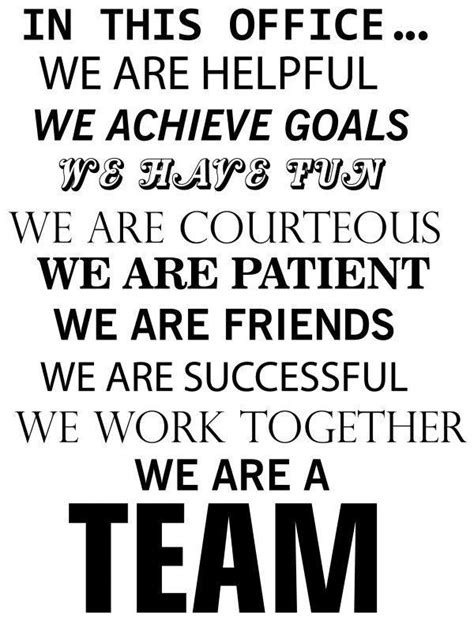 In This Office We Are A Team Wall Teamwork Theme Quote Wall Sticker