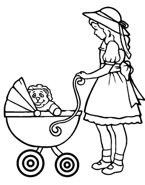 Baby In Stroller Coloring Page Free Printable Coloring Pages For Kids