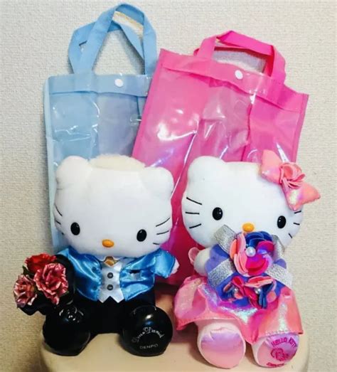 Sanrio Hello Kitty Daniel Wedding Plush Doll Toy Set Denpo Pink Blue Japan 39 00 Picclick