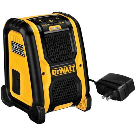 Enhance your workday by streaming your favorite music or podcasts from your bluetooth® equipped mobile power the jobsite bluetooth® speaker with dewalt 12v max, 20v max, or flexvolt® batteries, all sold separately. DEWALT 20-Volt/12-Volt Max Bluetooth Speaker-DCR006 - The ...