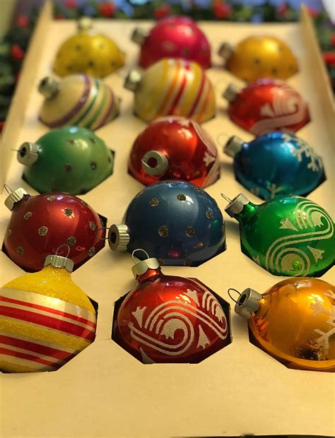 Vintage Glass Tree Ornaments Woolworths Glass Ball Ornaments Christmas Ball Ornaments Set Of