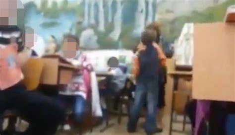 School Teacher Caught On Camera Slapping Child Because He Could Not