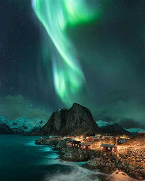 Aurora Borealis Over The Lofoten Islands Norway Mostbeautiful