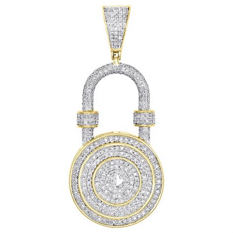 We also offer a quick and easy 0% finance option on all gold pendants over £300, delivered through our partnership with leading uk banking. 10K Yellow Gold Real Diamond Pad Lock Diamond Pendant 2 ...