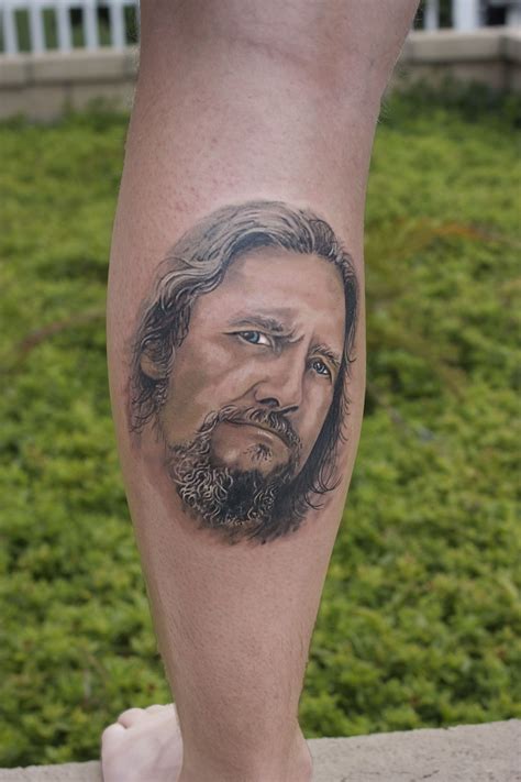 The Dude From The Big Lebowski Color Portrait Tattoo By Monte