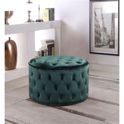 The most common velvet round pouf material is velvet. Chic Home Adna Ottoman Button Tufted Velvet Upholstered ...