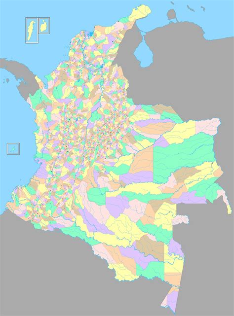 Todos los mapas han sido preparados en adobe illustratora político. Opiniones de Municipios de Colombia