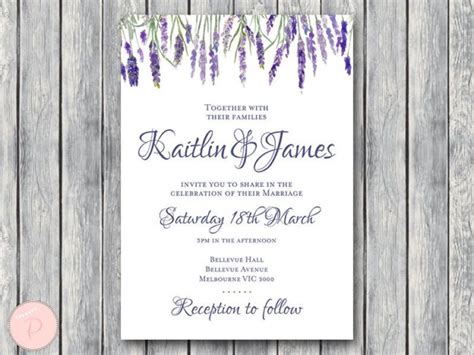 Custom Lavender Wedding Invitation Bride And Bows