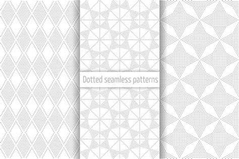 Dotted Seamless Patterns Set Pre Designed Illustrator Graphics