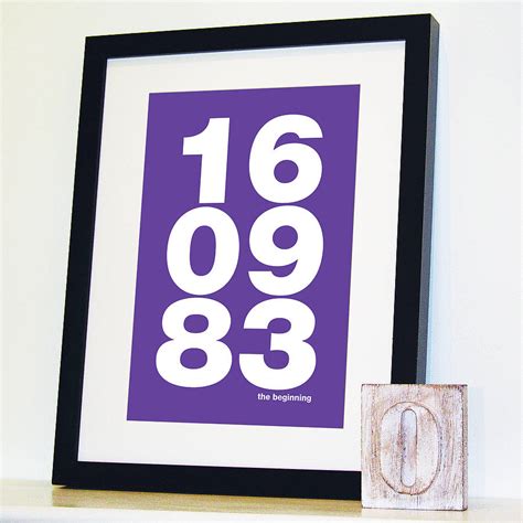 Personalised Memorable Date Bold Print By Firebird Designs