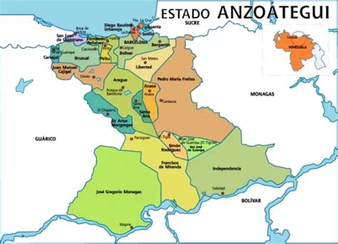 Mapa Del Estado Anzoátegui2 Blogitravel Viajes Y Turismo