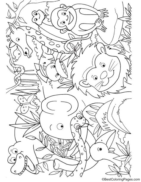 Animals In Jungle Coloring Page Download Free Animals In Jungle