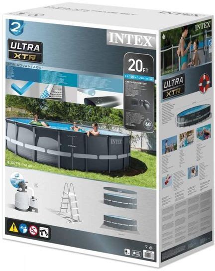 Intex Ultra Xtr Frame Round Metal Pool 20ft X 48in With Sand Filter