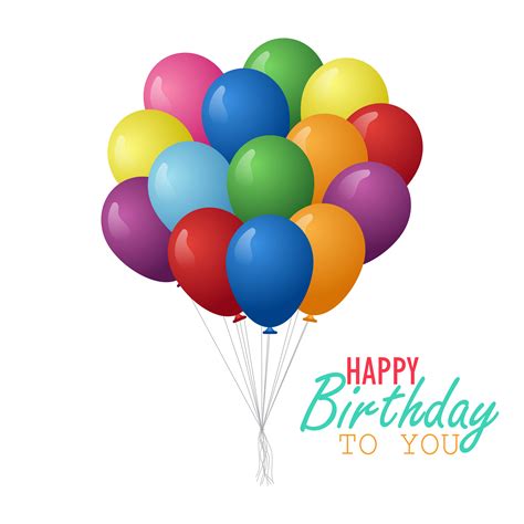 Realistic Birthday Balloons Vector Art At Vecteezy