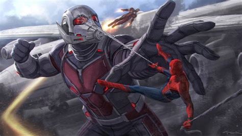 Ant Man Vs Spider Man Concept Art For Captain America Civil War Art