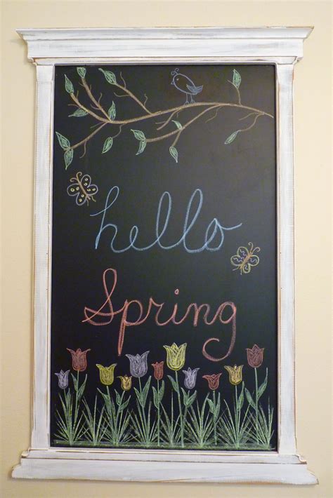 My New Spring Chalkboard Spring Chalkboard Art Spring Chalkboard