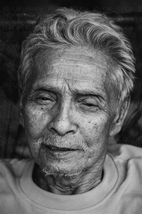 Portrait Of Asian Old Man By Chalit Saphaphak