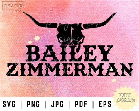 Bailey Zimmerman Cow Skull Svg Bailey Zimmerman Svg Bailey Etsy