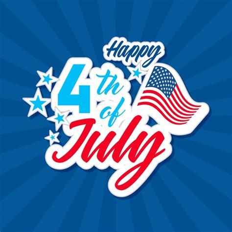 Premium Vector Happy 4th Of July Greeting Card