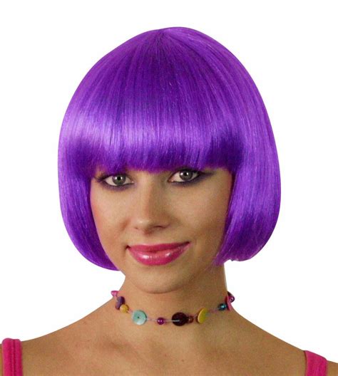 Hit Girl Bob Short Purple Wig Costume Fancy Dress Party Cosplay Hair Disguises Costumes