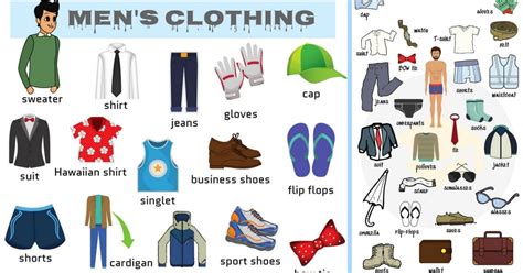 Men S Clothing Vocabulary Names Of Clothes With Pictures 7ESL