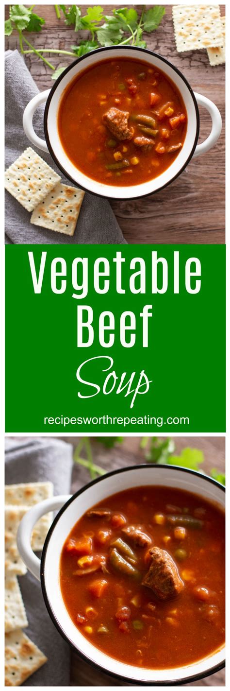 Beef vegetable soup is made with tender chunks of slow simmered chuck roast with onions, celery, carrots, potatoes, tomatoes and green beans. Vegetable Beef Soup | Recipe (With images) | Easy soups ...