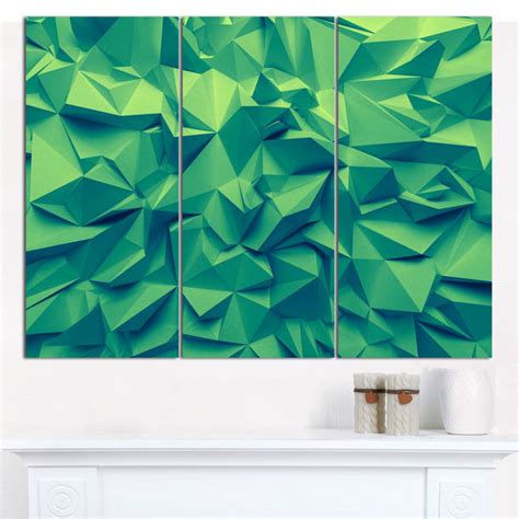 Designart Trendy Emerald Green Background On Canvas 3 Pieces Print