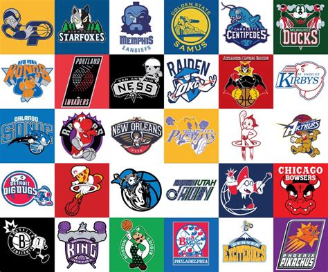 Empresas de videojuegos logos : Los logos de los equipos de la NBA protagonizados por personajes de videojuegos | Game character ...