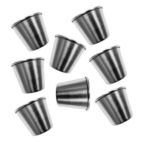 Set Of 20 Stainless Steel Cups 44 Ml Wood Tools And Deco
