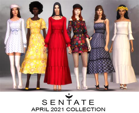 April 2021 Collection Sentate On Patreon Sims 4 Dresses Sims 4