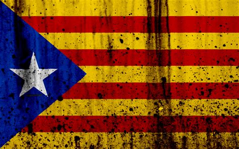 Descargar Fondos De Pantalla Bandera Catalana 4к El Grunge La