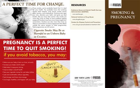 Smoking And Pregnancy Pamphlet Prevention And Treatment Resources