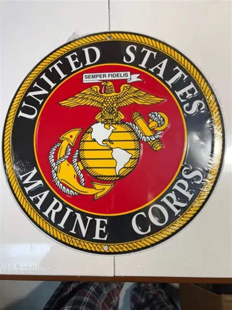 Us Marine Corps Usmc Metal Sign Measures 12 Inches In Diameter 1550