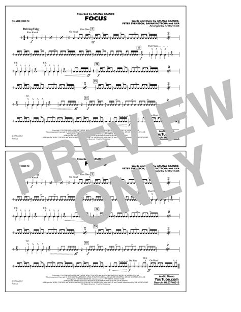 Focus Snare Drum Sheet Music Ishbah Cox Marching Band
